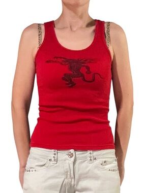 American Apparel | Y2K Fireball Ribbed Logo Tank Top